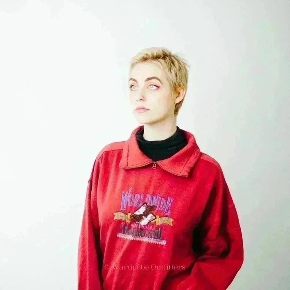 Vintage 90s Worldwide Consevation Fleece Pullover Sweatshirt - M - Picture 4 of 5